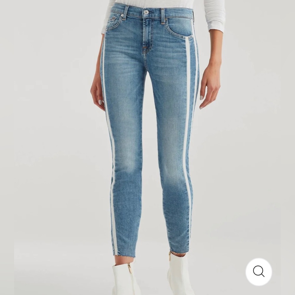 7 For All Mankind “the ankle skinny” with frayed bottoms